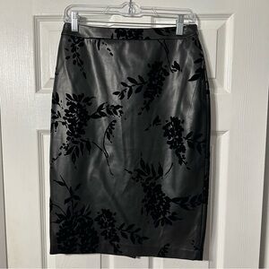 Calvin Klein Black Floral Midi Skirt